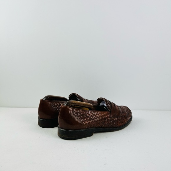 Russell & Bromley Tan Brown Leather Woven Classic Slip On Loafers UK 9 - Picture 7 of 12
